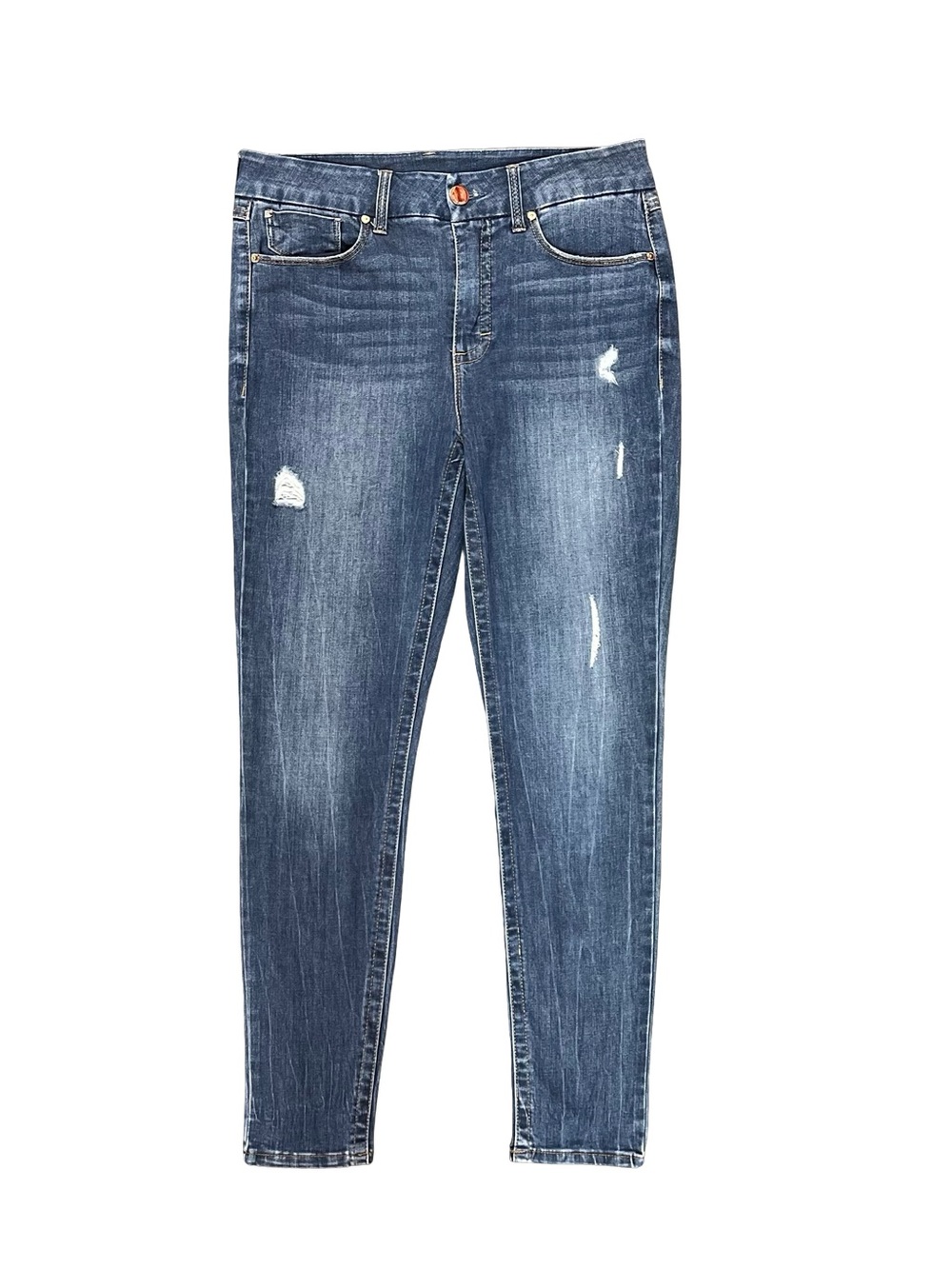 Seven7 Tummyless Women’s Size 10 Slim Fit Distressed Dark Wash Skinny Jeans